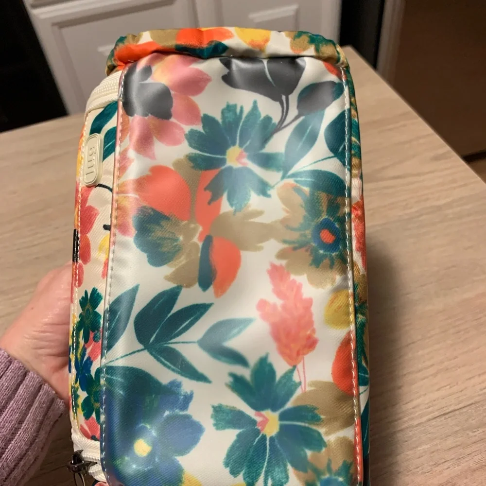 Lug Mini Trolley Floral Cream Cosmetic Toiletries Travel Bag